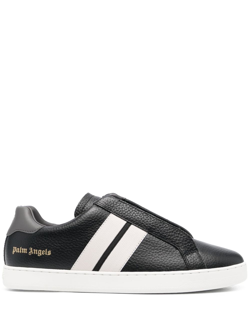 Palm Angels logo-print leather sneakers - Black von Palm Angels