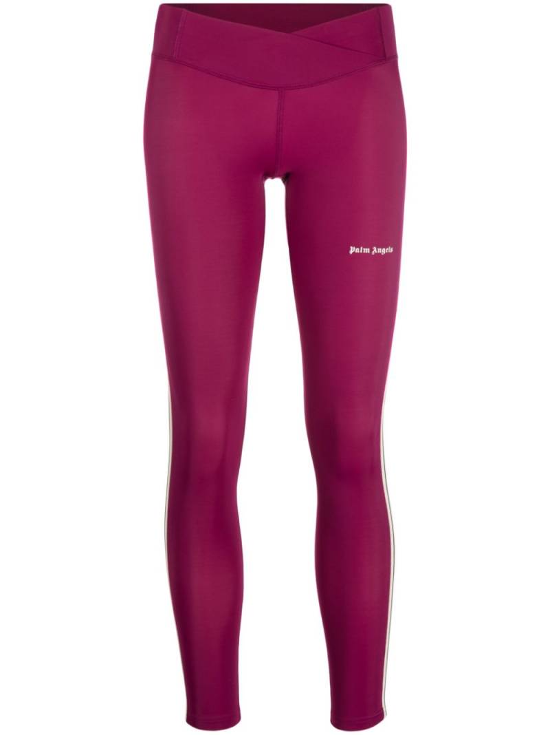 Palm Angels logo-print low-rise leggings - Purple von Palm Angels