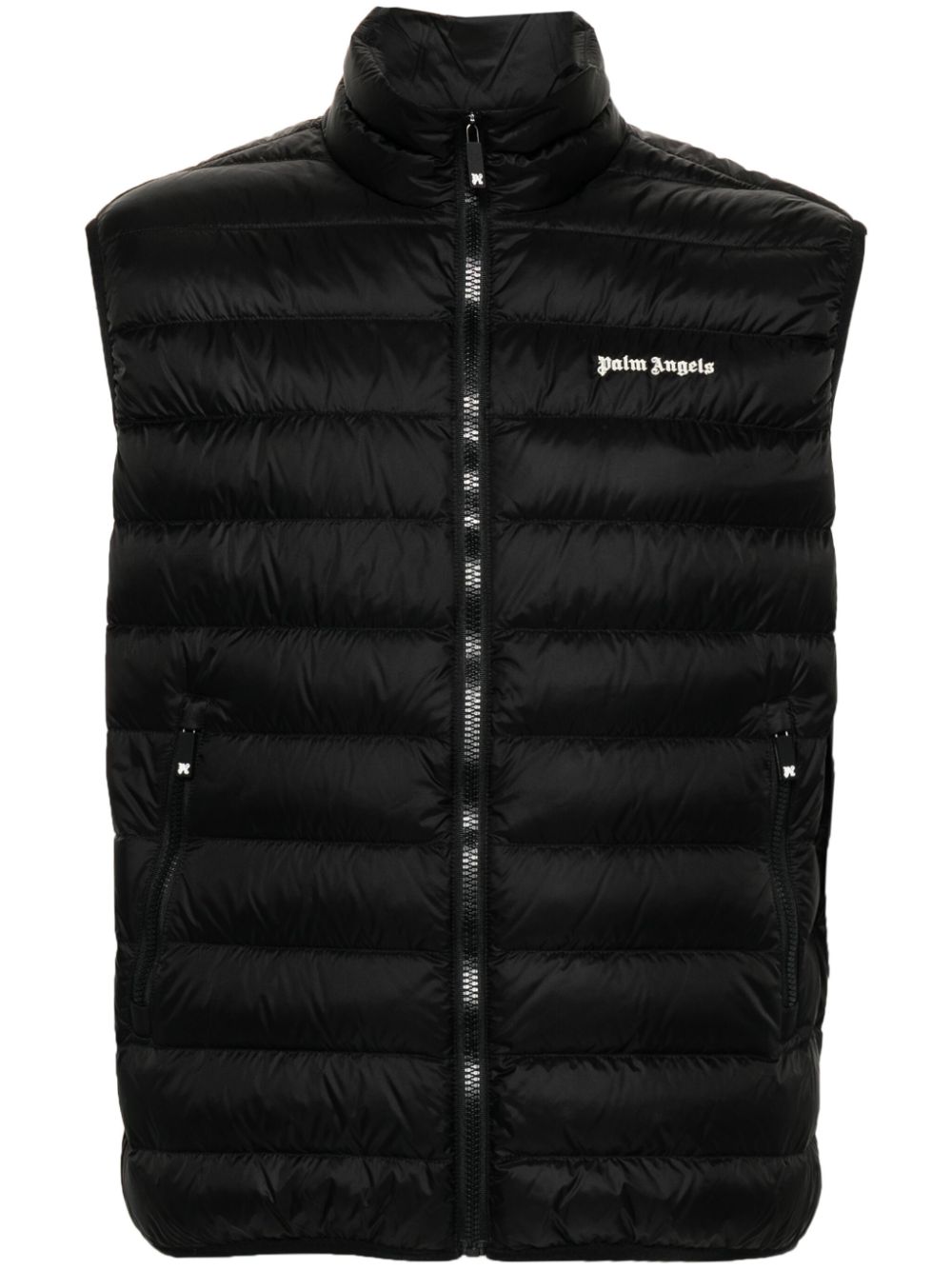 Palm Angels logo-print padded gilet - Black von Palm Angels