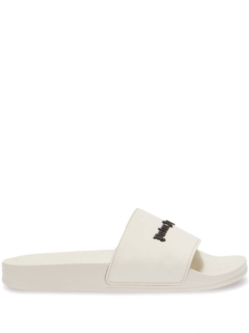 Palm Angels logo-print slides - Neutrals von Palm Angels