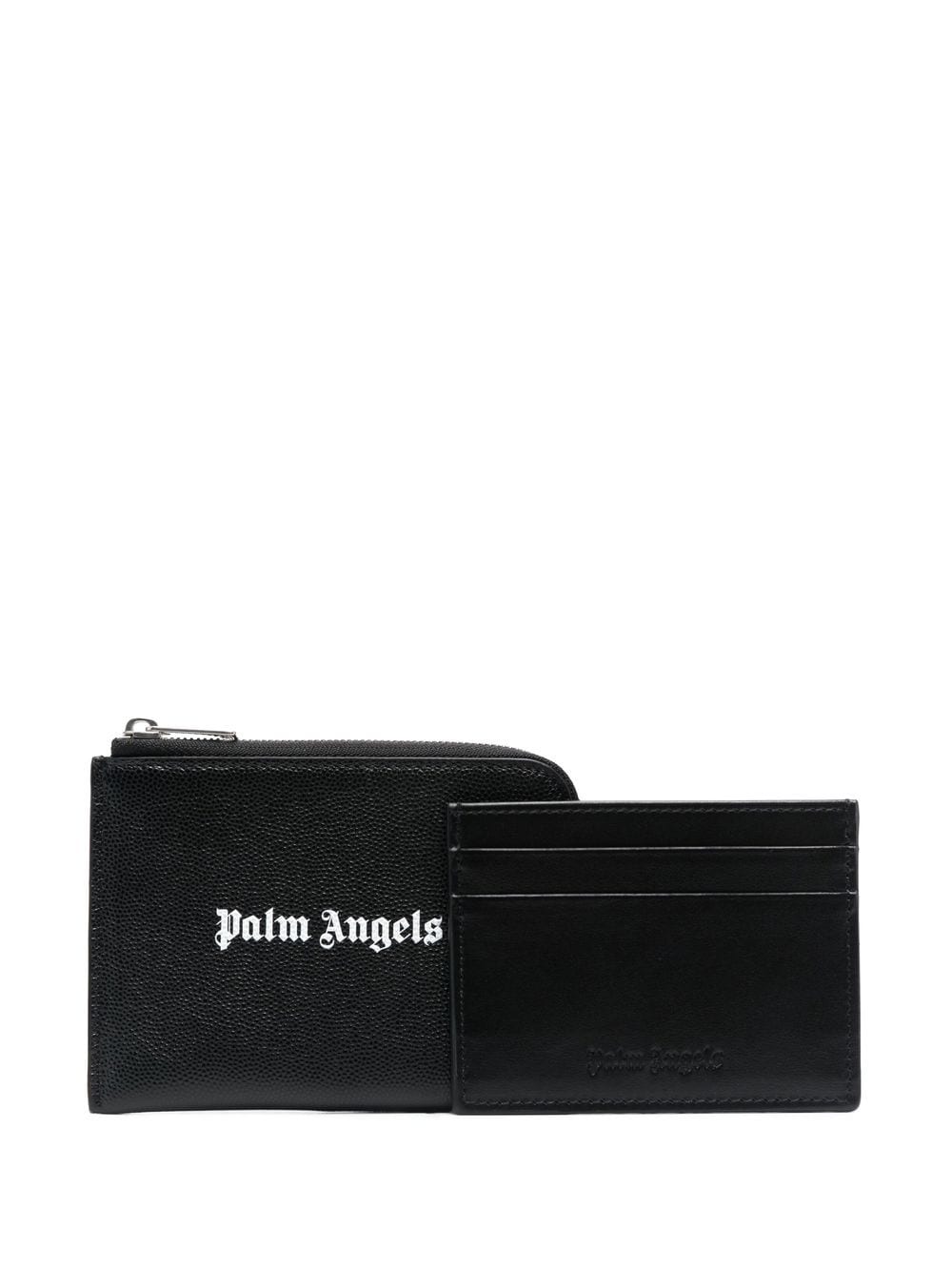 Palm Angels logo-print zip-fastening wallet - Black von Palm Angels