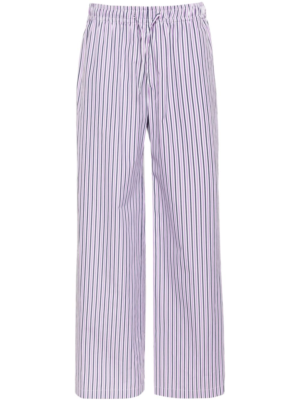 Palm Angels logo-tag striped straight trousers - Purple von Palm Angels