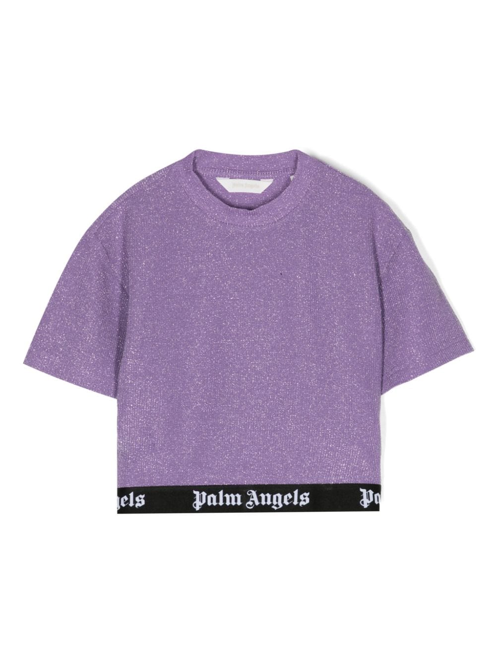 Palm Angels logo-trim cropped T-shirt - Purple von Palm Angels
