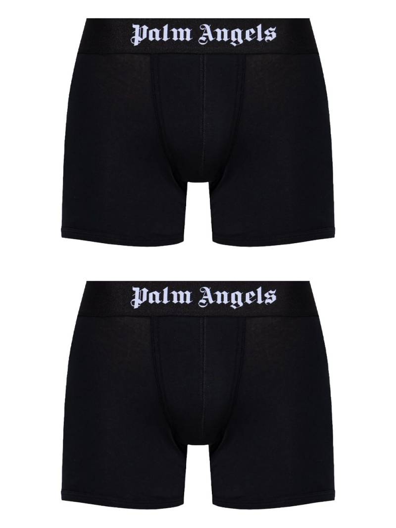 Palm Angels logo-waistband boxers (set of two) - Black von Palm Angels