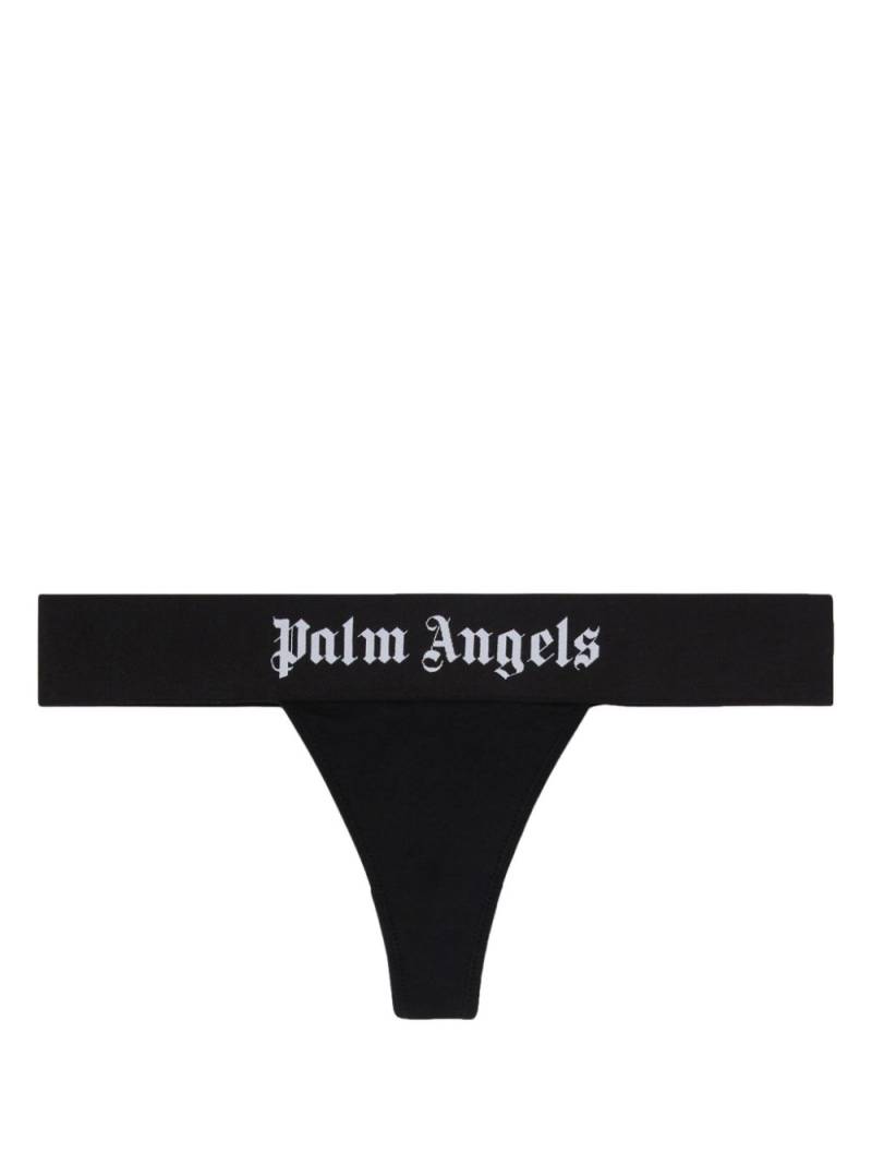 Palm Angels logo-waistband thong - Black von Palm Angels