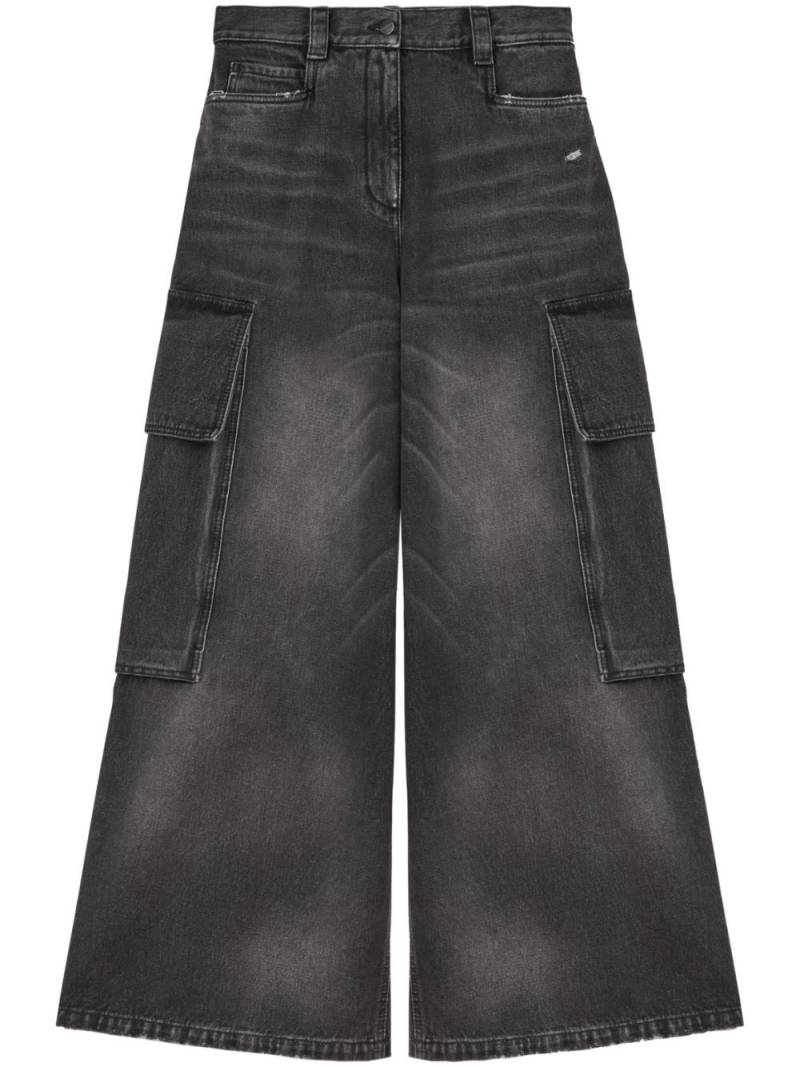 Palm Angels low-rise wide-leg jeans - Black von Palm Angels