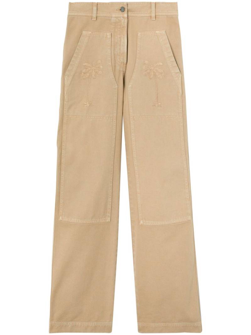 Palm Angels mid-rise straight-leg trousers - Neutrals von Palm Angels