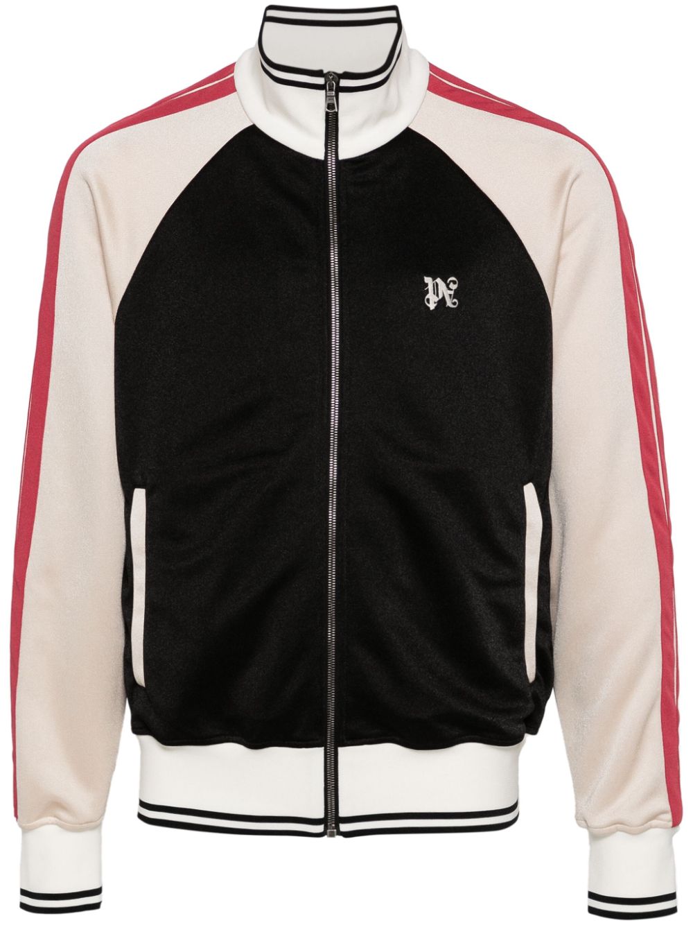 Palm Angels monogram colour-block track jacket - Black von Palm Angels