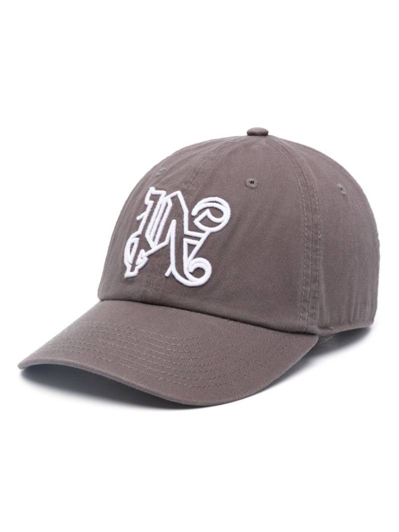 Palm Angels monogram-embroidered baseball cap - Grey von Palm Angels