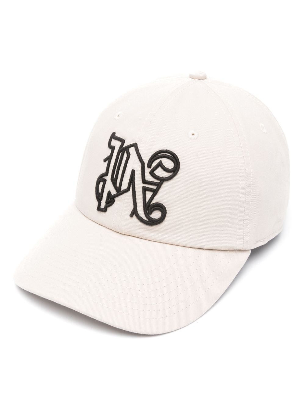 Palm Angels monogram-embroidered cotton cap - Neutrals von Palm Angels