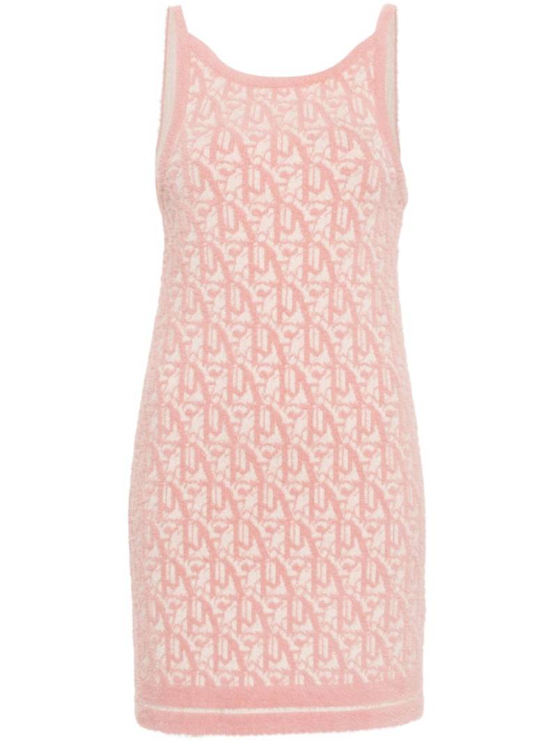 Palm Angels monogram-jacquard knitted minidress - Pink von Palm Angels