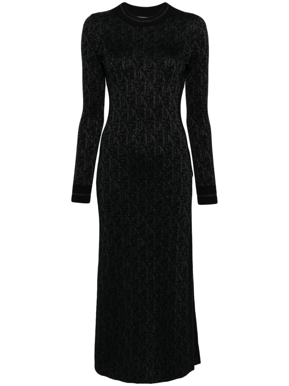 Palm Angels monogram-jacquard open-back midi dress - Black von Palm Angels