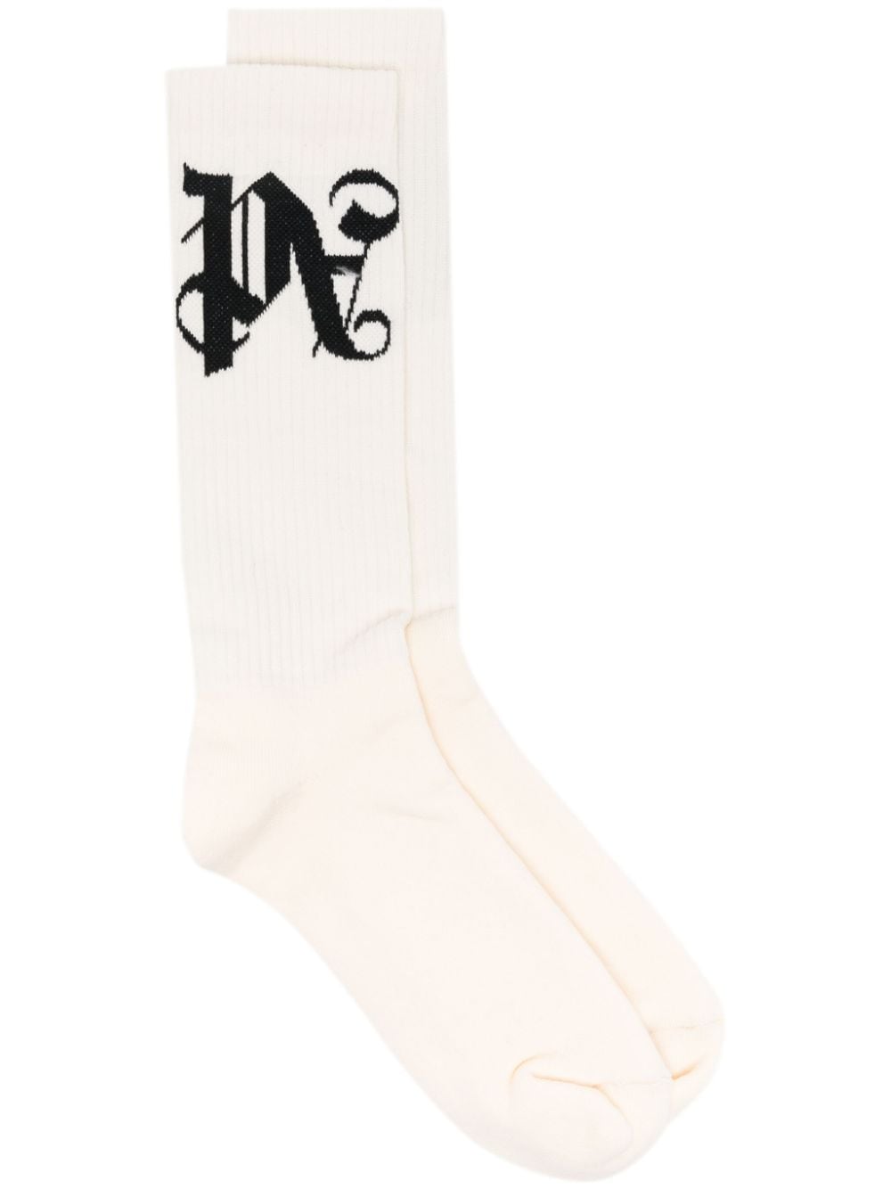 Palm Angels monogram-jacquard socks - Neutrals von Palm Angels