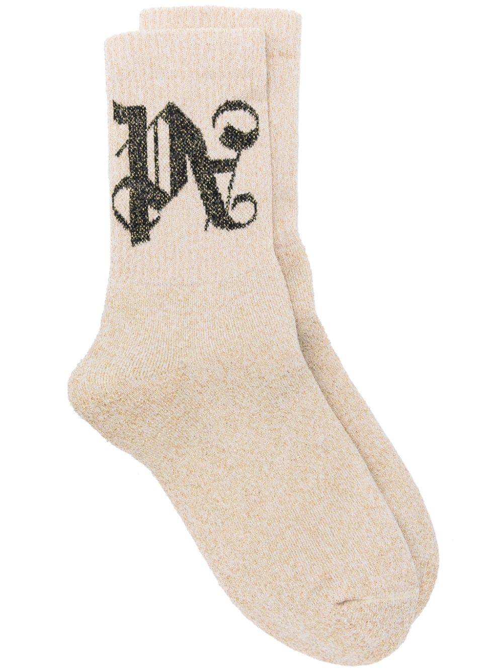 Palm Angels monogram lurex socks - Gold von Palm Angels