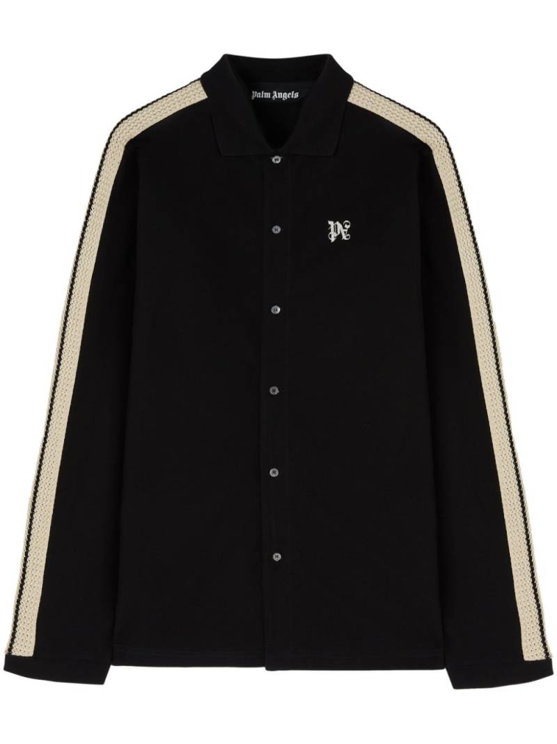 Palm Angels monogram piquet shirt - Black von Palm Angels