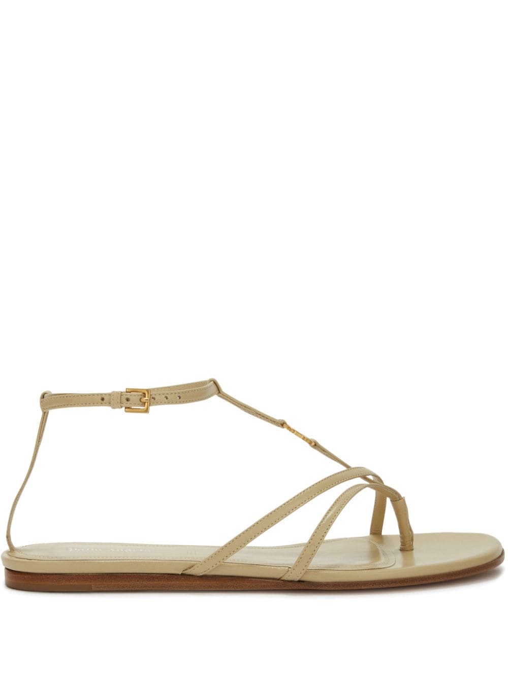 Palm Angels monogram-plaque strappy sandals - Neutrals von Palm Angels