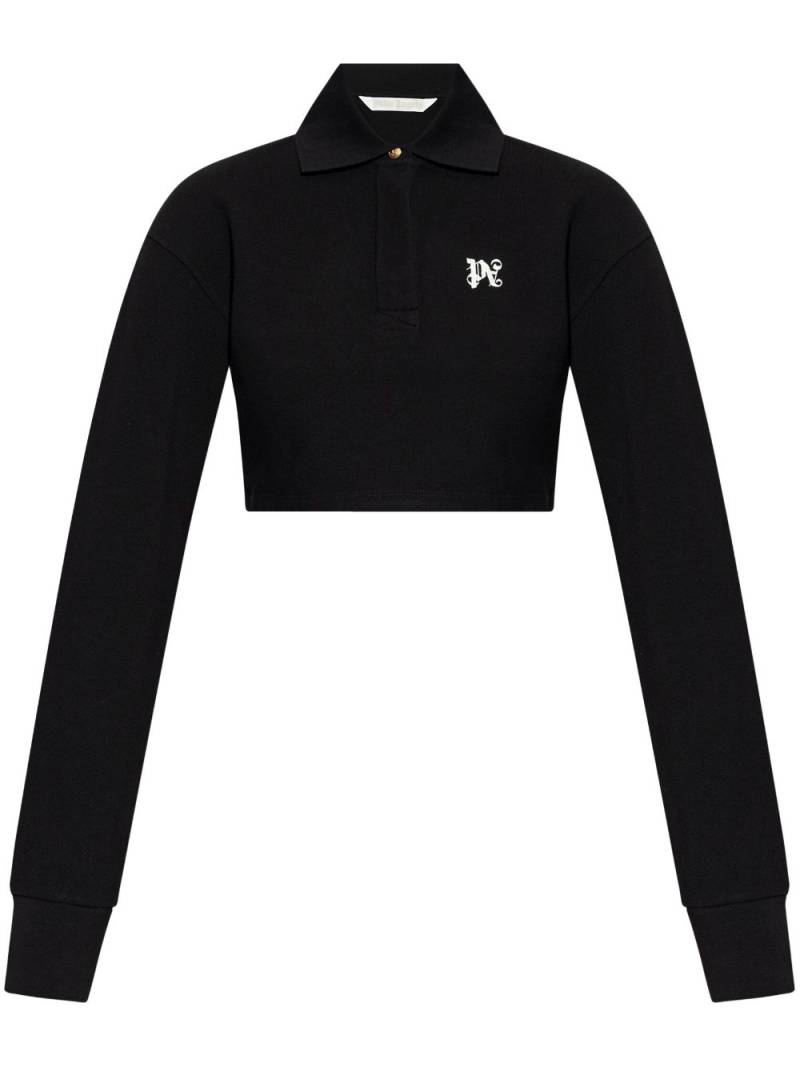 Palm Angels monogram polo top - Black von Palm Angels