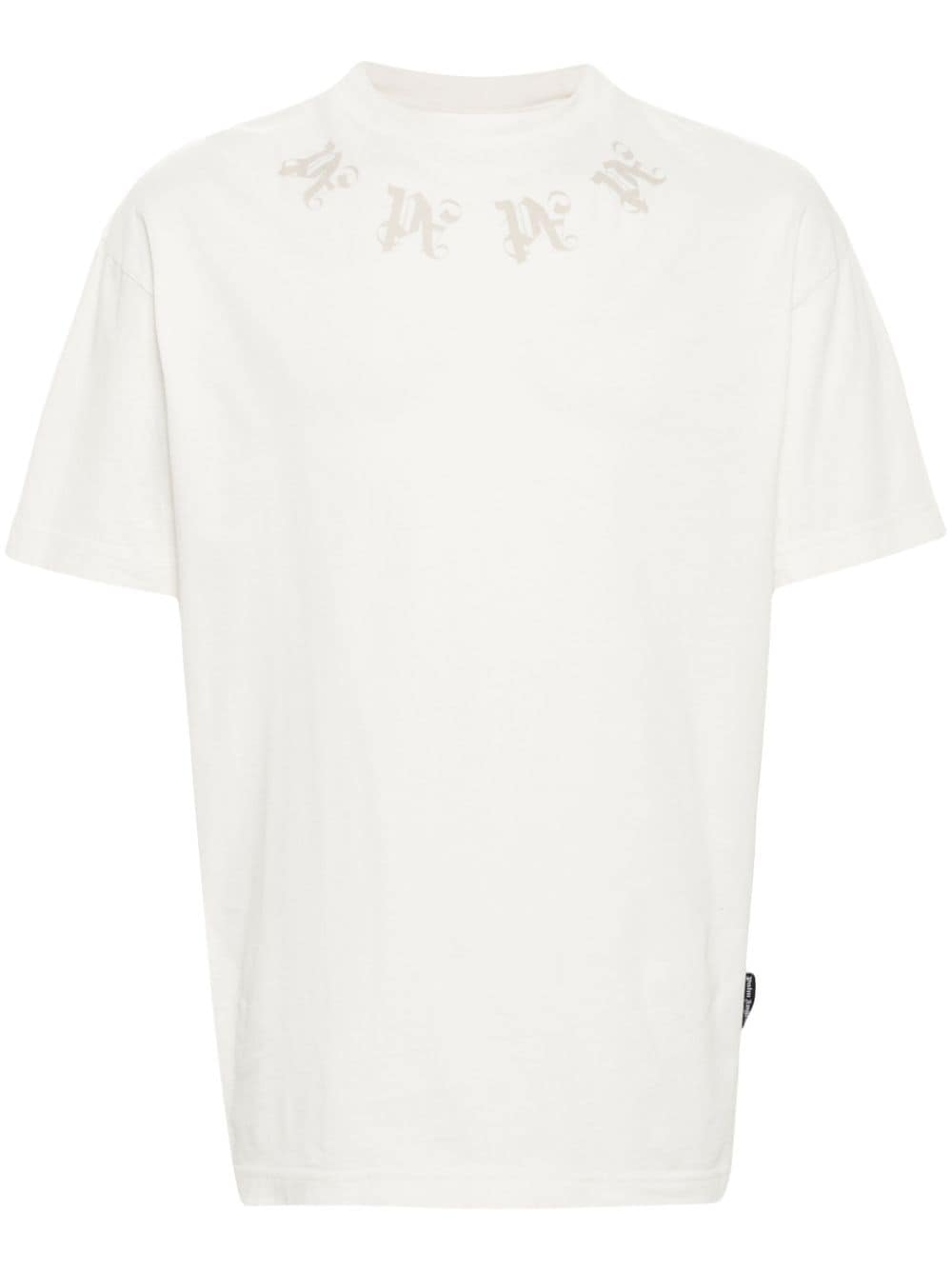 Palm Angels monogram-print cotton T-shirt - Neutrals von Palm Angels