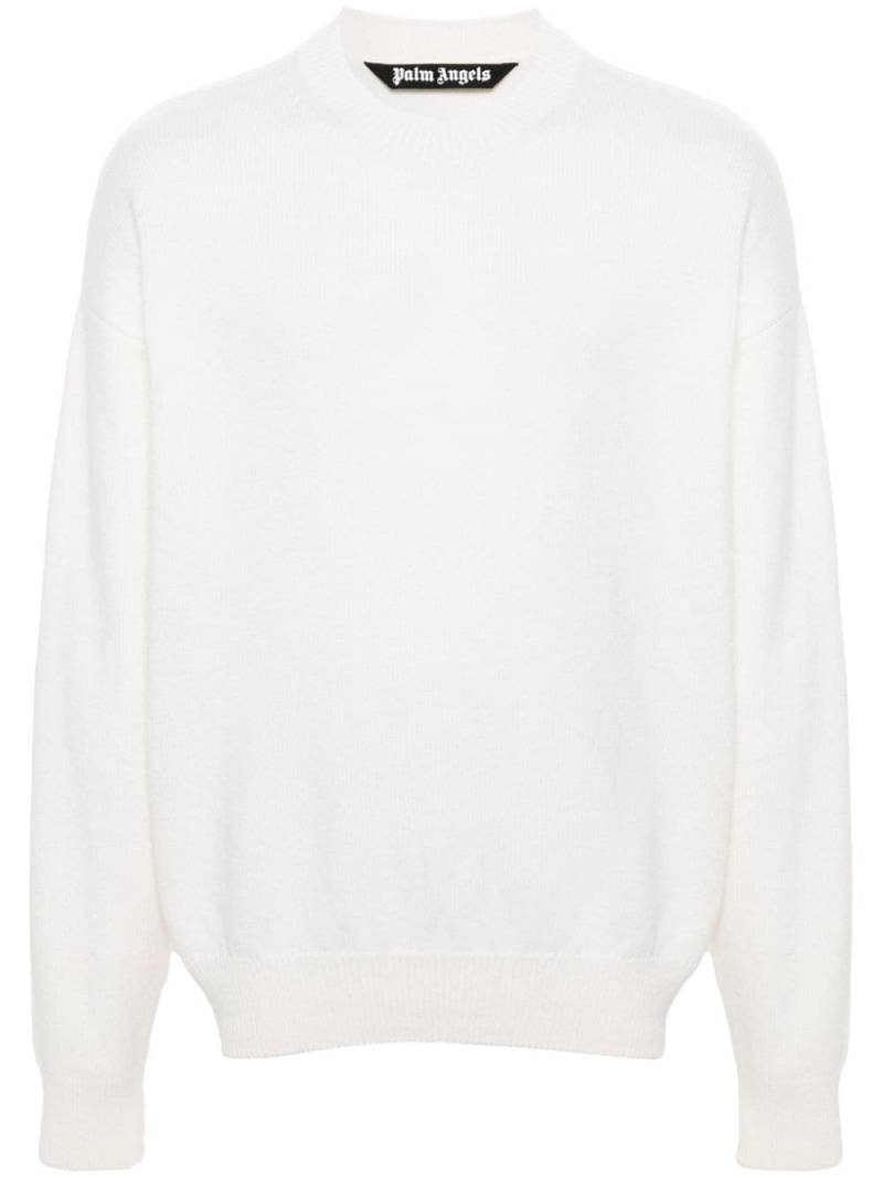 Palm Angels monogram-print crew-neck jumper - Neutrals von Palm Angels