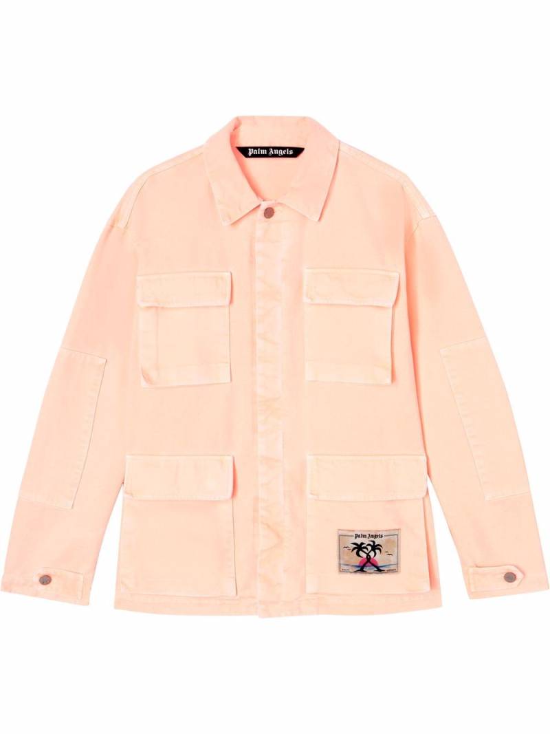 Palm Angels oversized denim workwear jacket - Orange von Palm Angels