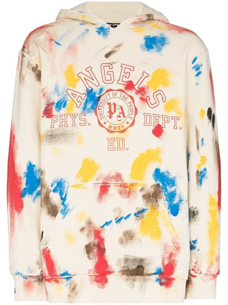 Palm Angels painted college hoodie - Neutrals von Palm Angels