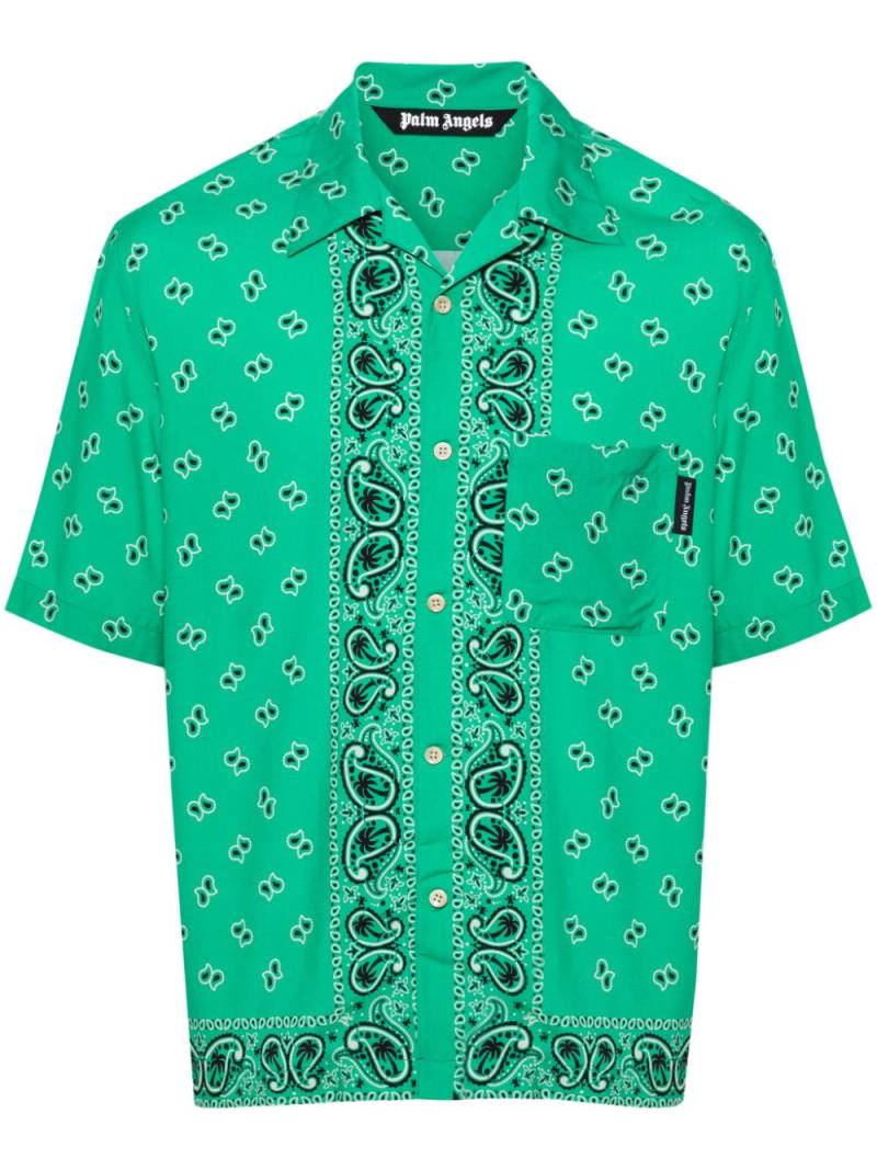 Palm Angels paisley-print poplin shirt - Green von Palm Angels