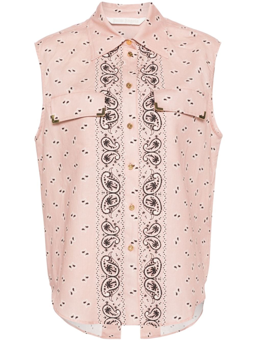 Palm Angels paisley-print sleeveless shirt - Pink von Palm Angels