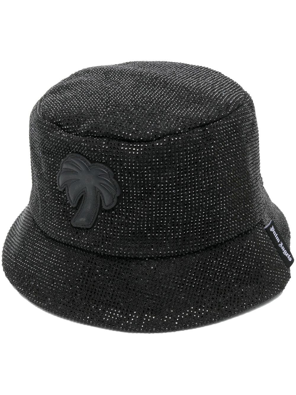 Palm Angels palm-patch rhinestone bucket hat - Black von Palm Angels