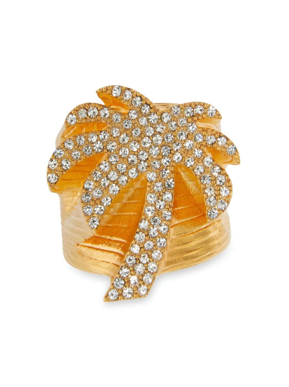 Palm Angels palm-tree crystal-embellished band ring - Gold von Palm Angels