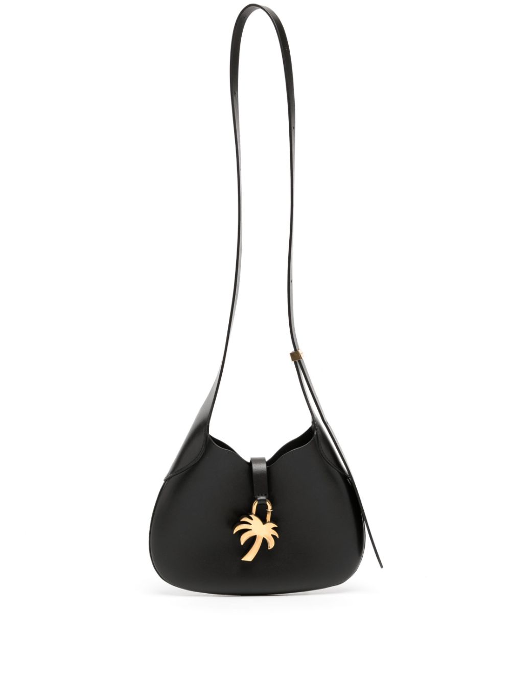 Palm Angels palm tree-plaque leather shoulder bag - Black von Palm Angels