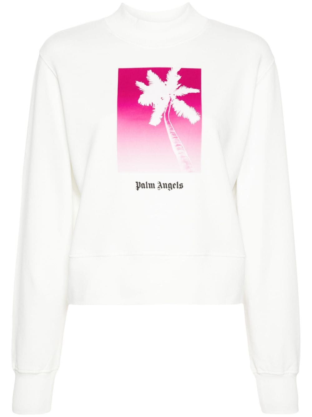 Palm Angels palm tree-print cotton sweatshirt - White von Palm Angels