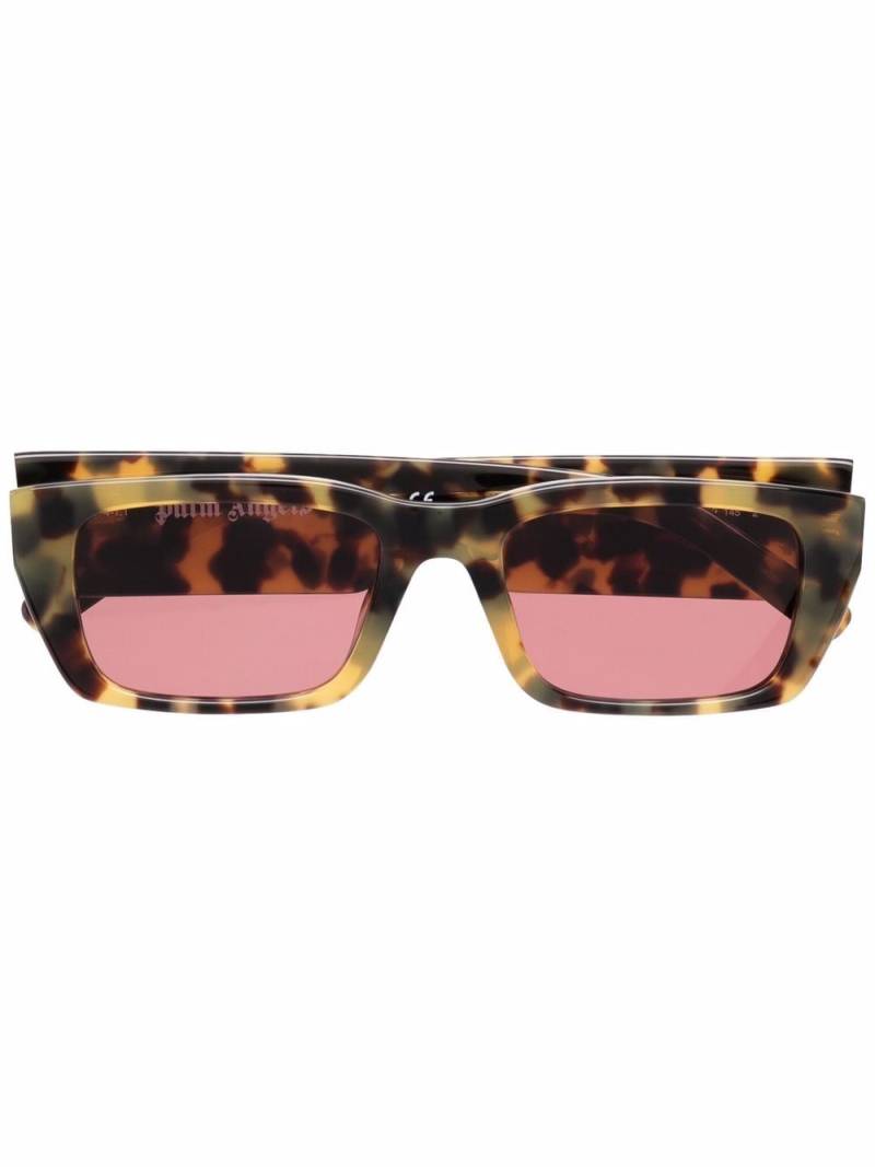 Palm Angels Eyewear Angel rectangle-frame sunglasses - Brown von Palm Angels Eyewear