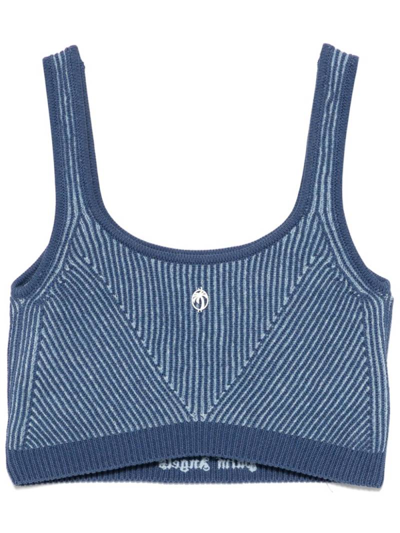 Palm Angels ribbed-knit tank top - Blue von Palm Angels