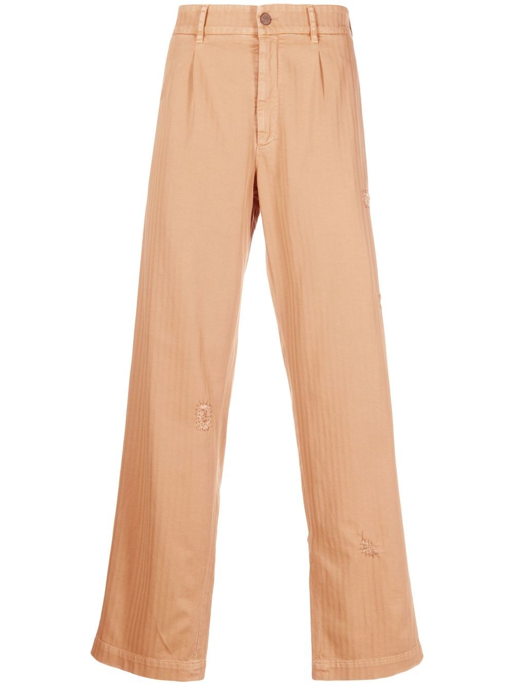 Palm Angels ripped-detail straight-leg trousers - Neutrals von Palm Angels