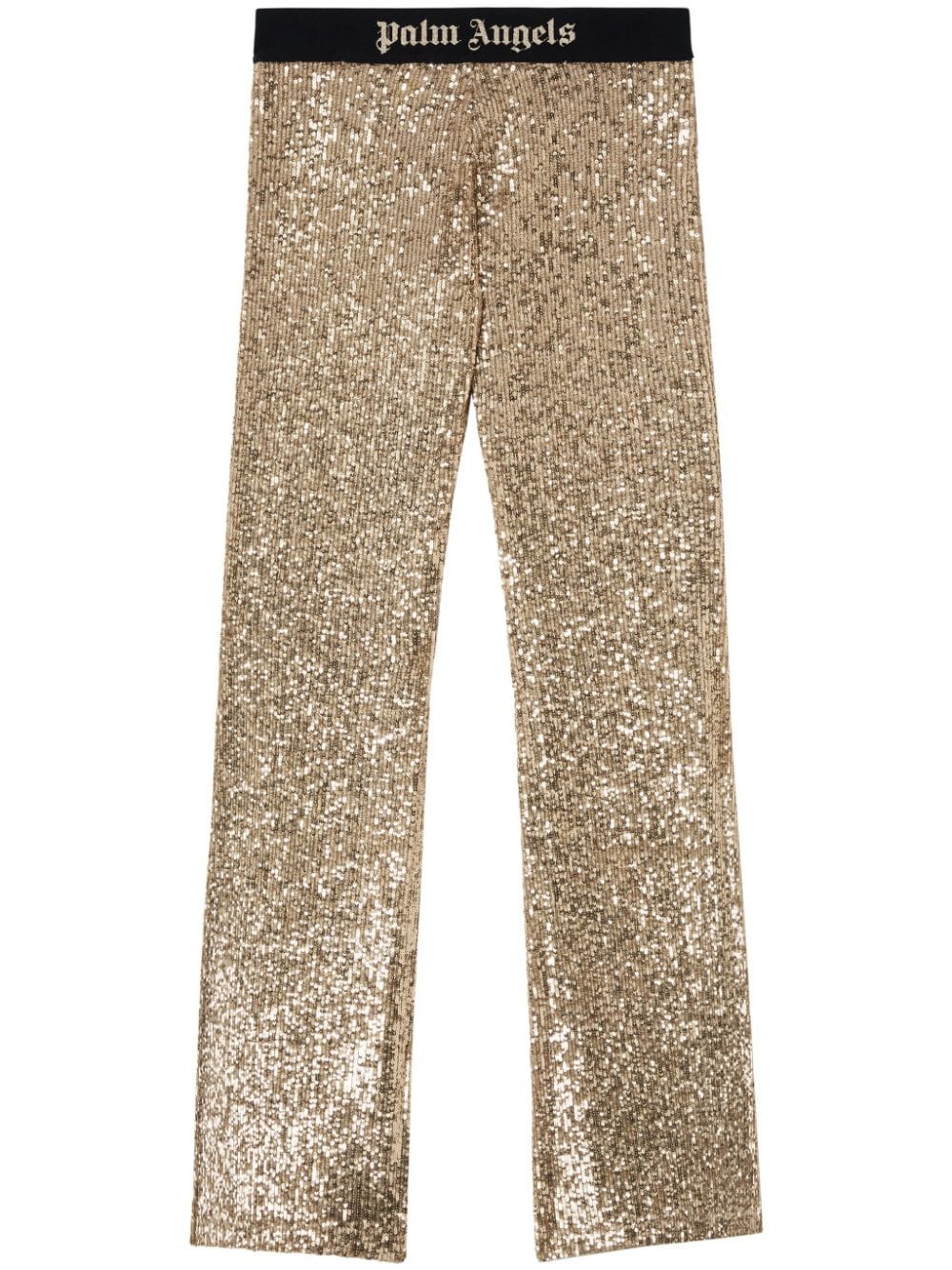 Palm Angels sequin-design flared trousers - Gold von Palm Angels