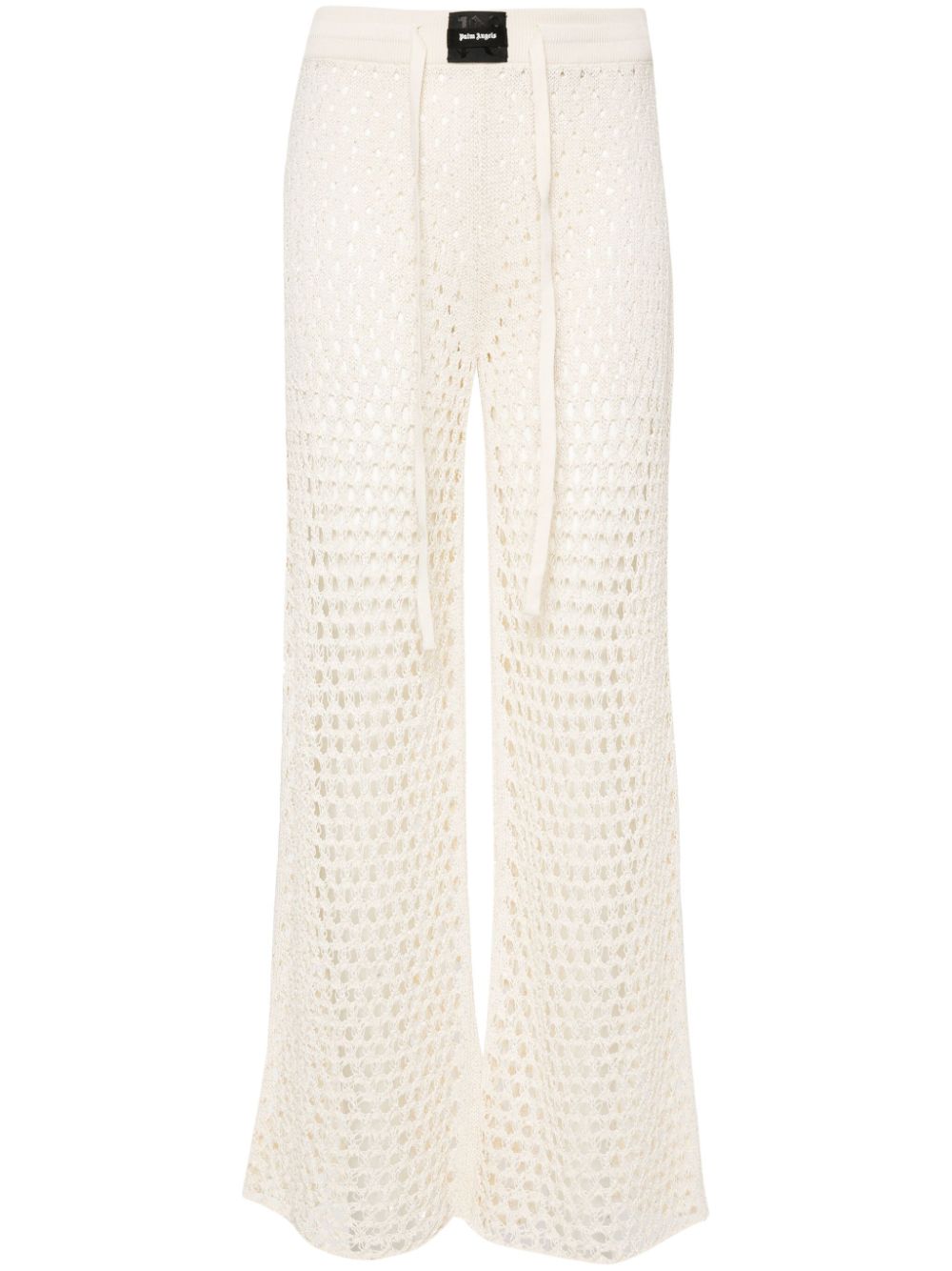 Palm Angels sequin-embellished open-knit trousers - Neutrals von Palm Angels