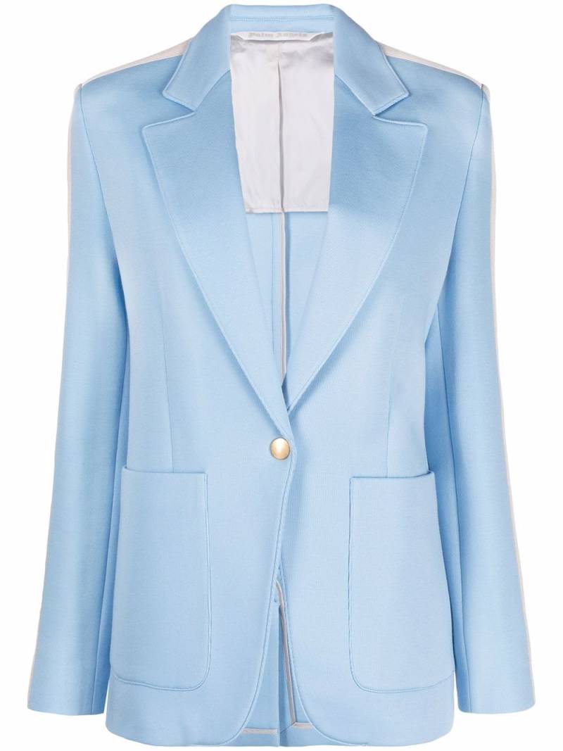 Palm Angels side-stripe buttoned blazer - Blue von Palm Angels