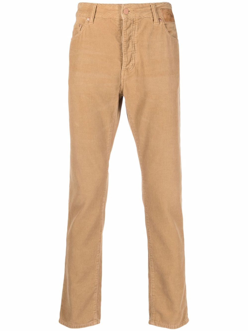 Palm Angels slim leg corduroy logo trousers - Neutrals von Palm Angels