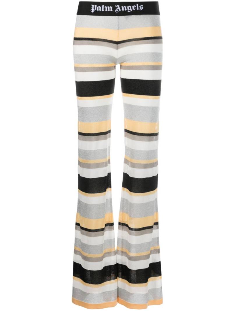 Palm Angels striped lurex-knit trousers - White von Palm Angels