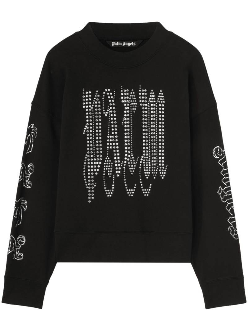 Palm Angels studded-logo cotton sweatshirt - Black von Palm Angels