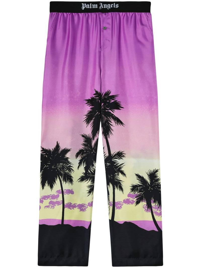 Palm Angels sunset-print straight trousers - Purple von Palm Angels