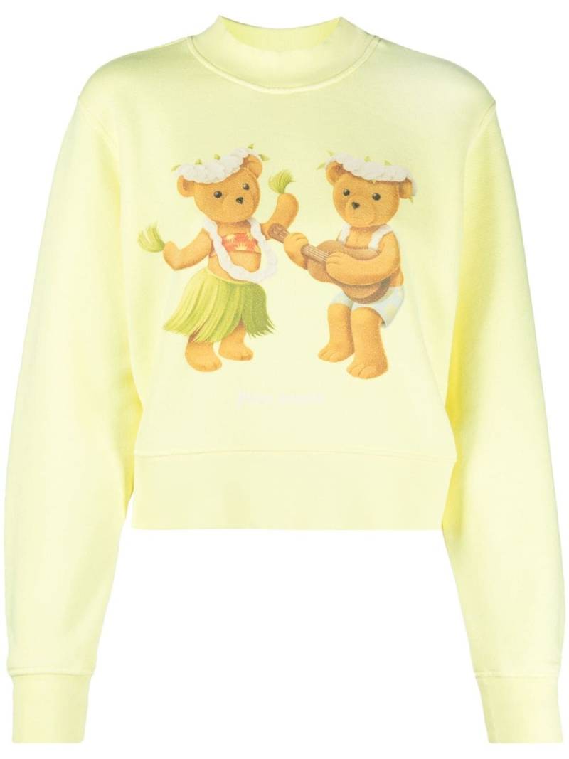 Palm Angels teddy-print crew-neck sweatshirt - Yellow von Palm Angels