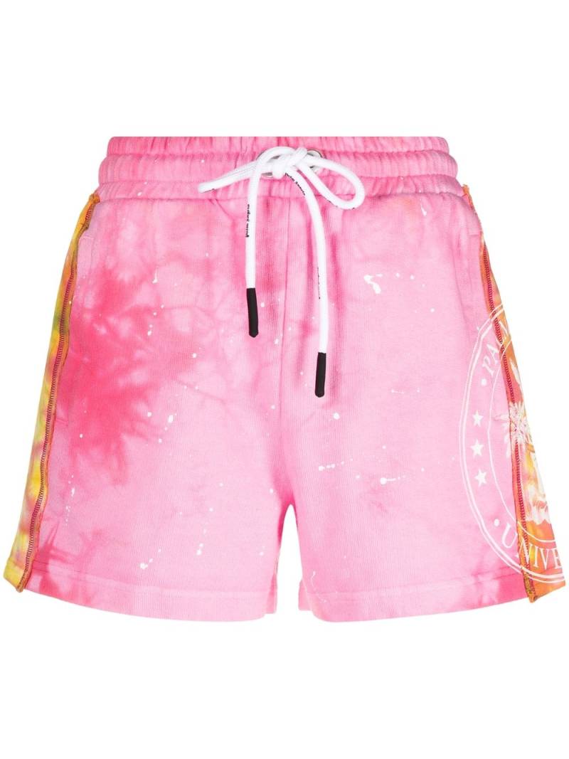 Palm Angels tie-dye cotton track shorts - Pink von Palm Angels