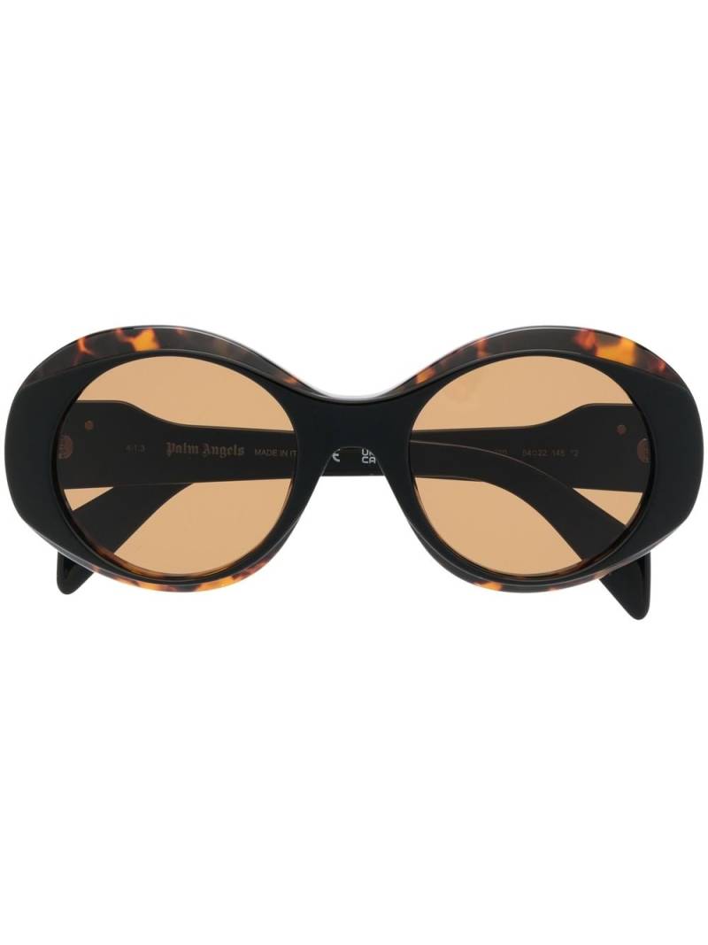 Palm Angels Eyewear tortoiseshell-effect round-frame sunglasses - Brown von Palm Angels Eyewear