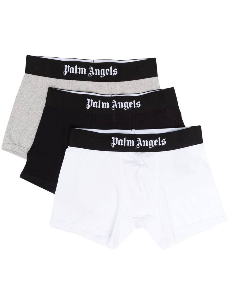 Palm Angels tri-pack logo-waistband boxer set - White von Palm Angels