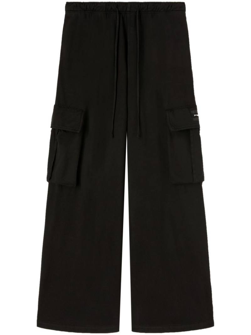 Palm Angels wide-leg jersey cargo pants - Black von Palm Angels