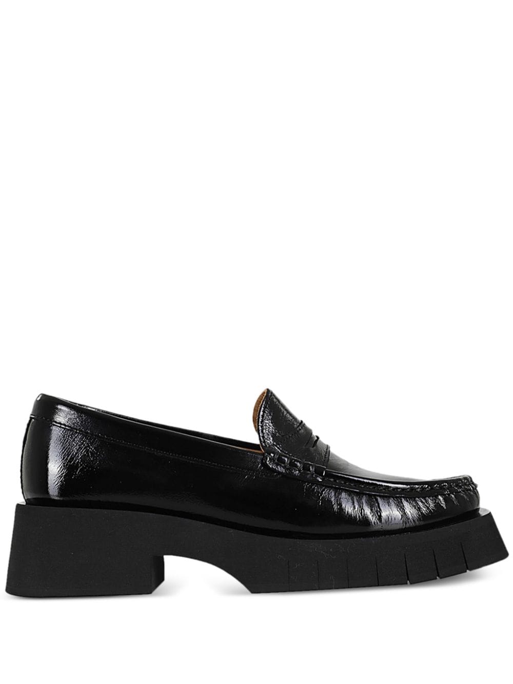 Paloma Barceló 45mm crinkled leather loafers - Black von Paloma Barceló