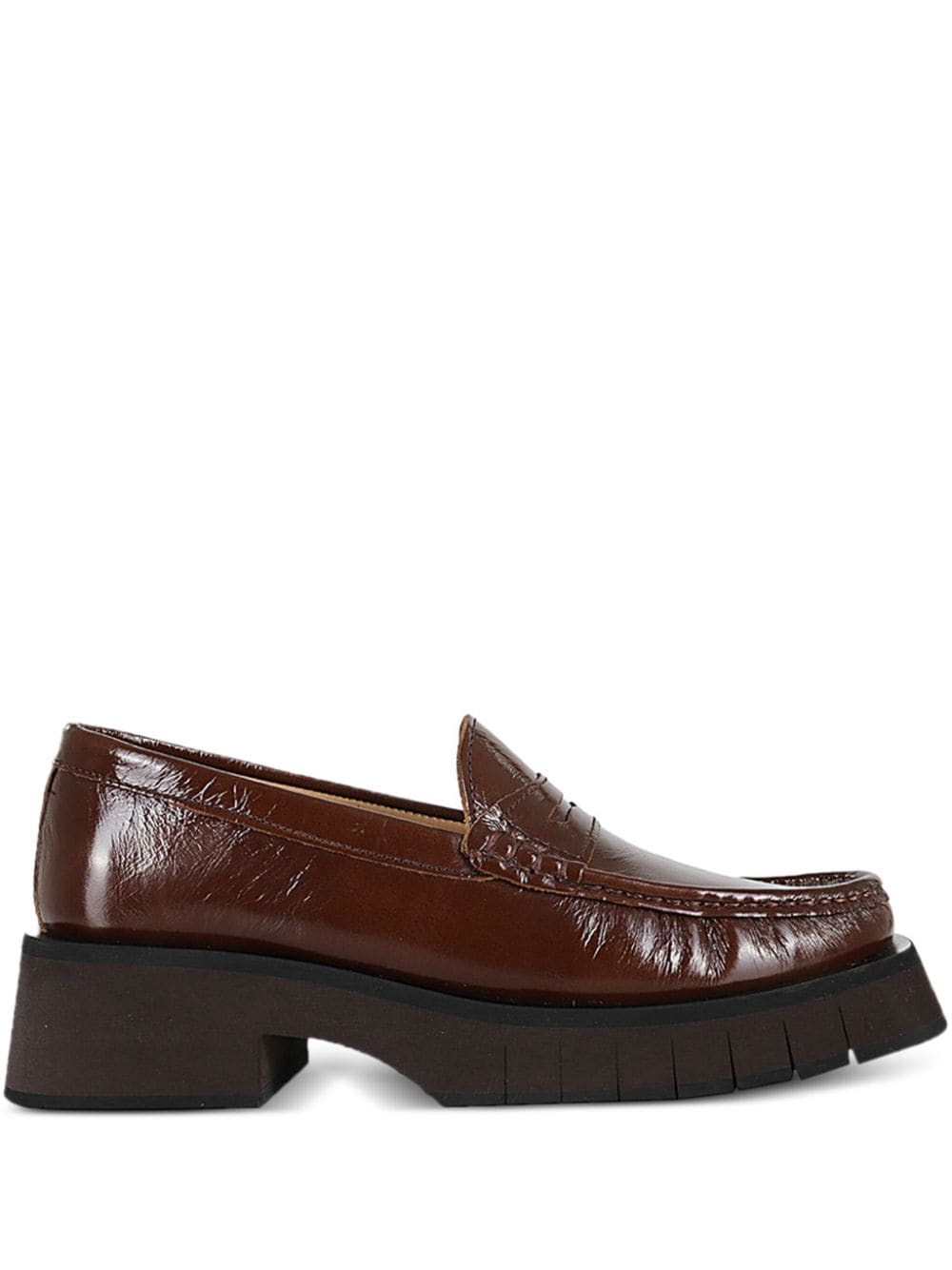 Paloma Barceló 45mm crinkled leather loafers - Brown von Paloma Barceló