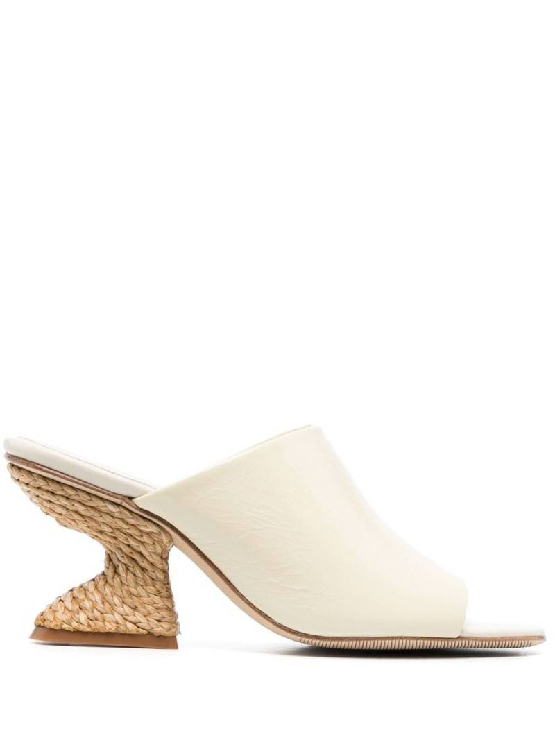 Paloma Barceló 85mm open-toe leather mules - White von Paloma Barceló