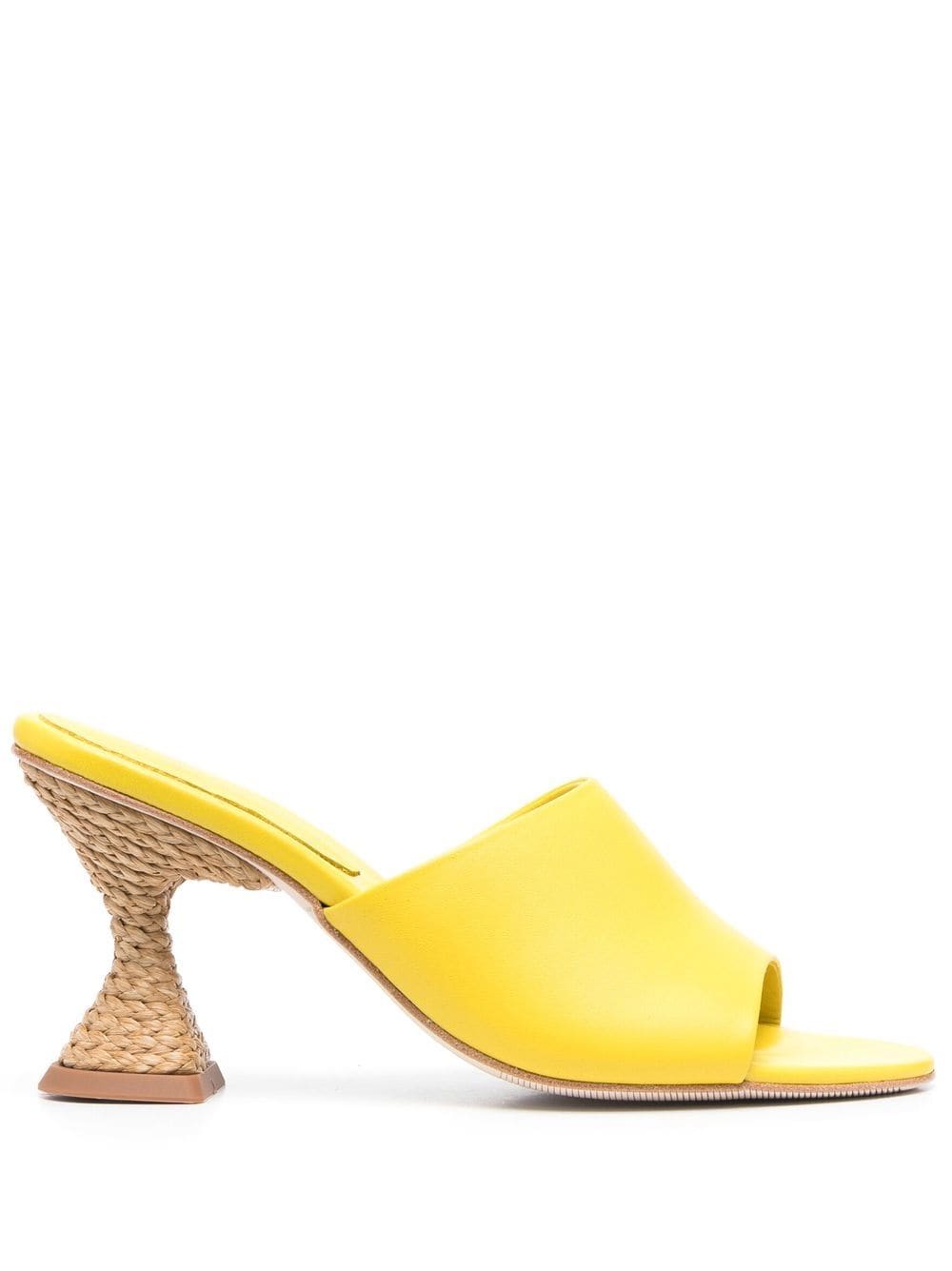 Paloma Barceló raffia sculpted heels sandals - Yellow von Paloma Barceló